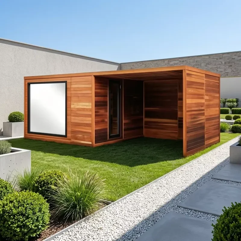 Factory Customizable Large Solid Wood Electric Outdoor Modern Sauna Wooden Outdoor Sauna Cabin Suitable for Backyard Use