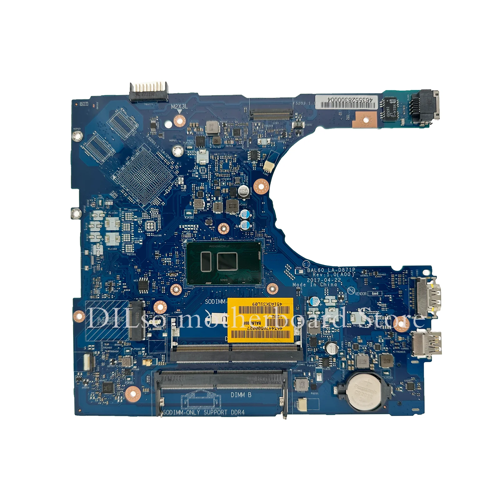 KEFU BAL60 LA-D871P  Mainboard For Dell Inspiron 14 5468 15 5566 Laptop Motherboard W/ I5-6200U i3-6006U UMA 100% Test