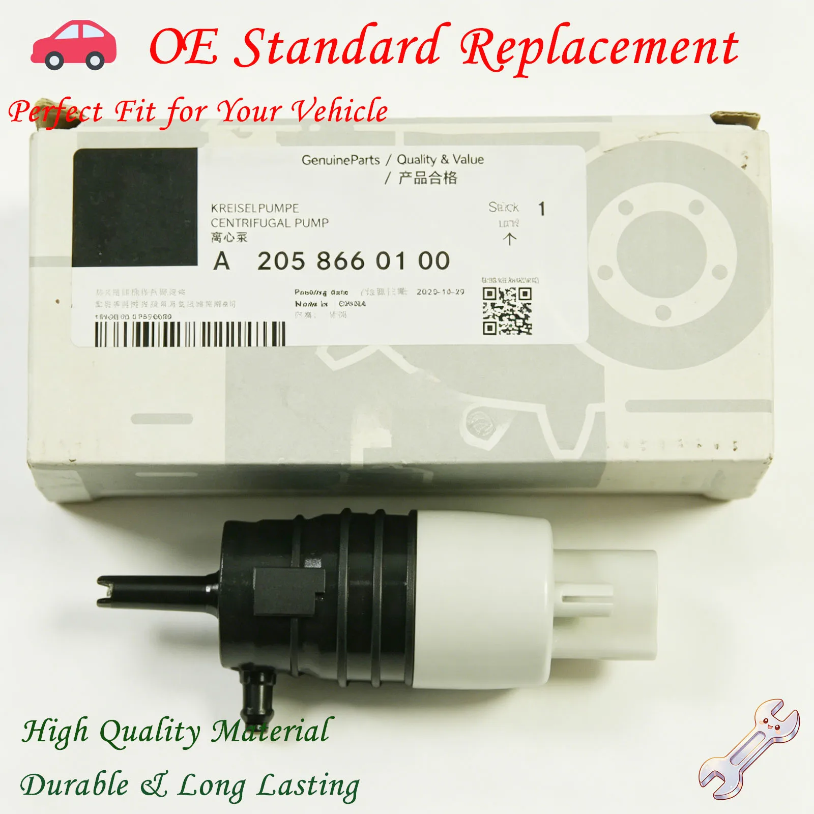 

A2058660100 Genuine Windshield Washer Pump For MERCEDES-BENZ C-CLASS W205 C205 CLS C257 E-CLASS W213 A238 C238 EQE V295 GLC C253
