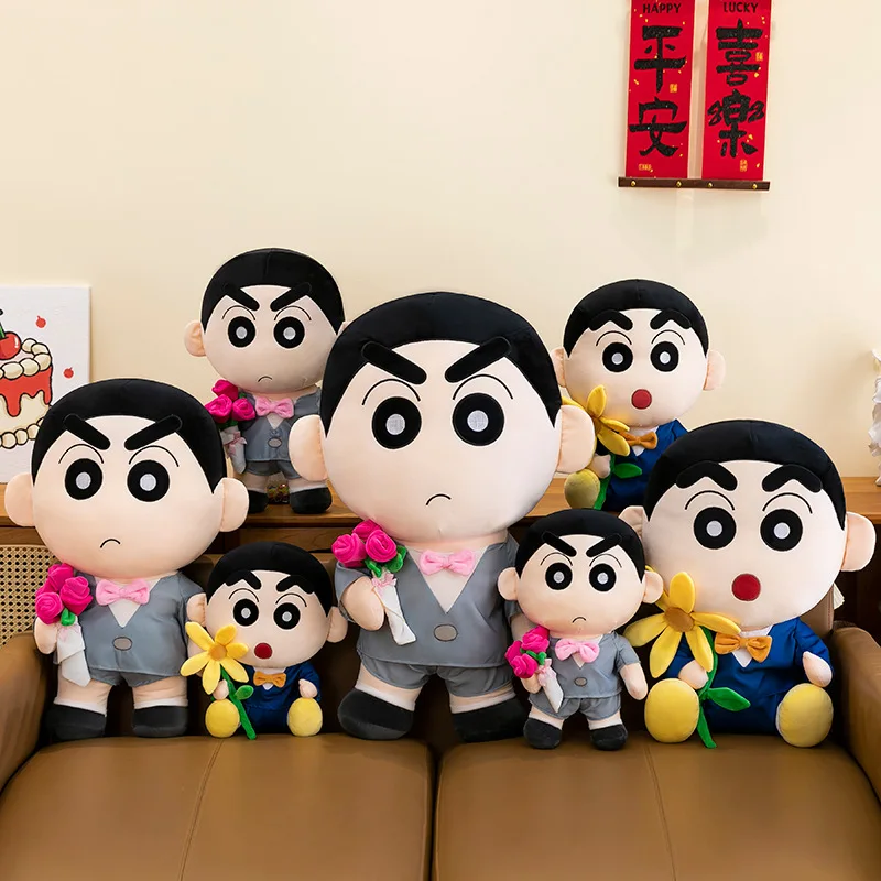 Crayon Shin-Chan Plush Toy Dolls Full Dress Shin-Chan Large Size Cute Dolls Room Ornaments Pillow Kid Christmas Customized Gifts