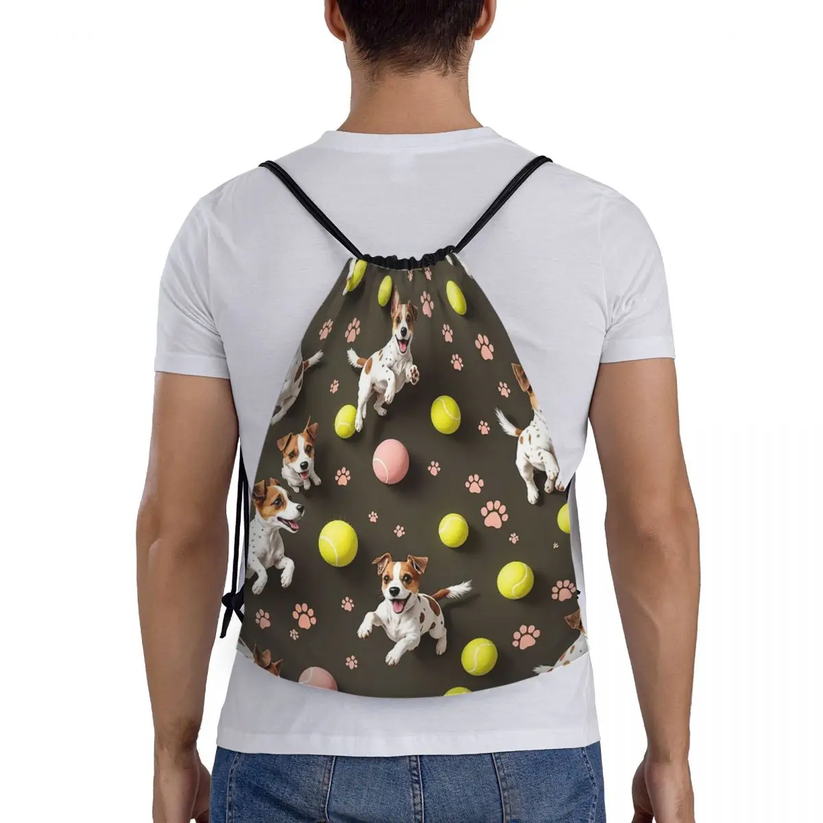 

Jack Russell Terrier Dog Backpacks Multi-function Drawstring Bundle Pocket Storage Bag Book Bags for Man Woman Students