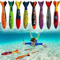 Underwater Rocket Missile Throwing Toy Summer Diving Bandits Fun Water Games Shark Gliding Fish Diving Sticks Training Pool Gift
