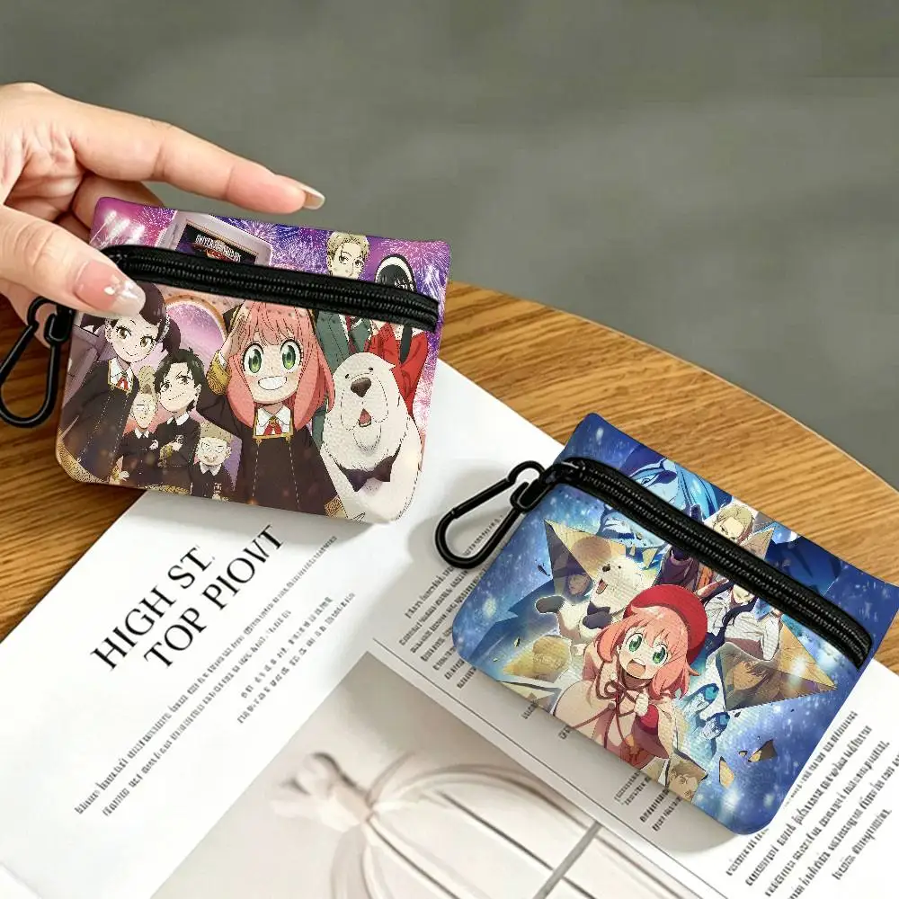 Gaming Spy X Family Wear-resistant Oxford Cloth Coin Purse Portable Backpack Hanging Card Storage Bag
