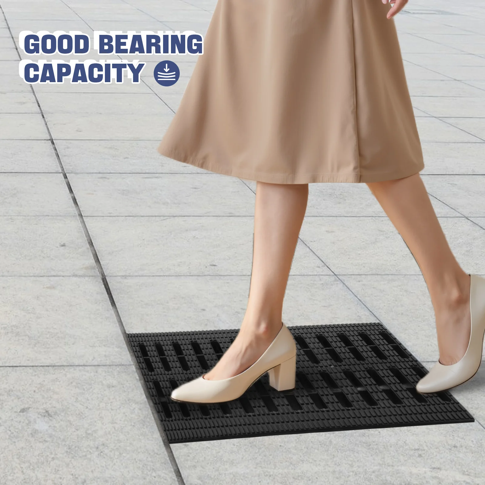 ตะแกรงระบายน้ำพลาสติก ฝาปิดรางระบายน้ำ สำหรับโรงรถ ลานบ้าน สวน ช่องระบายน้ำกลางแจ้ง ตะแกรงระบายน้ำแบบหนา ทนทาน กันน้ำ ป้องกันการอุดตัน