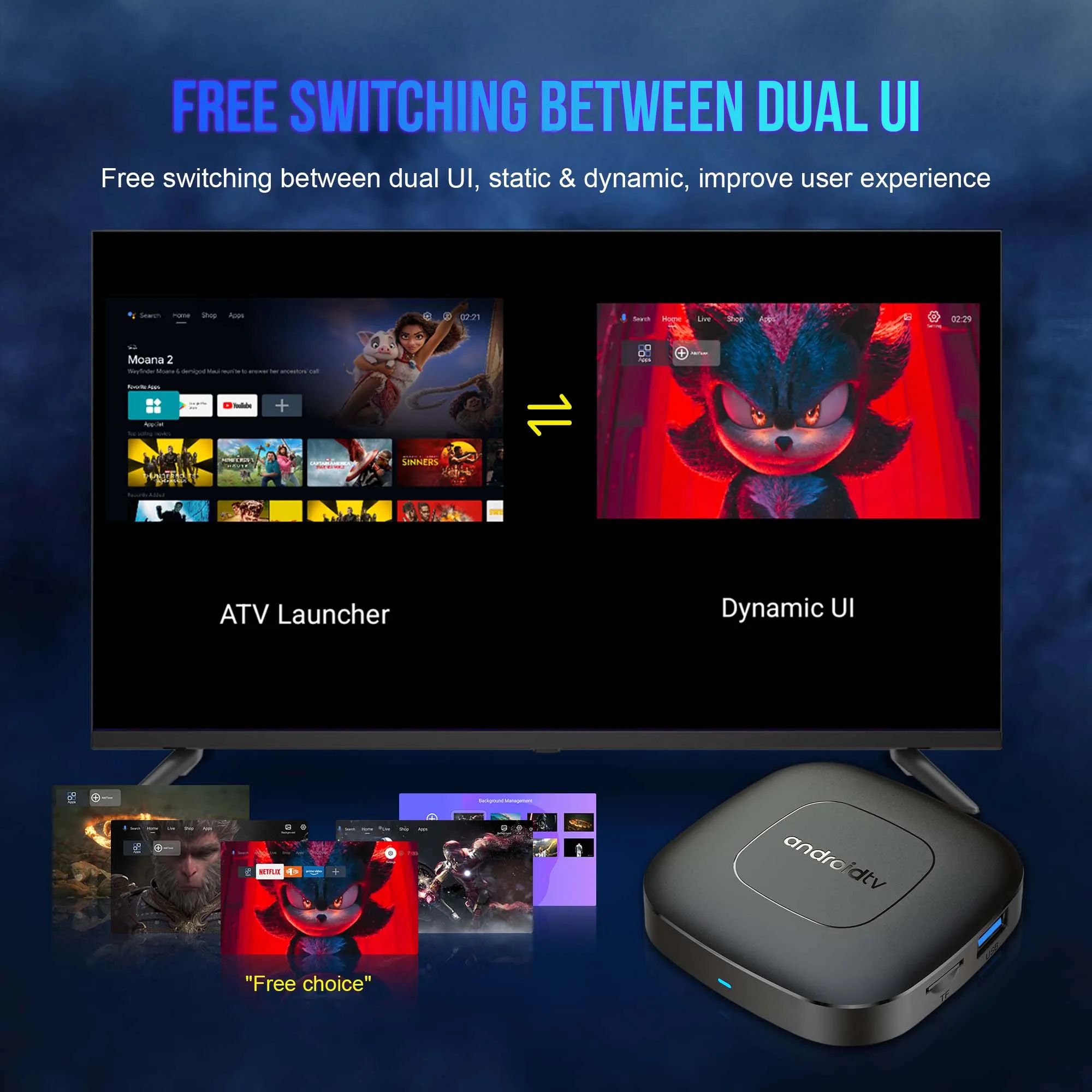 جهاز استقبال البث الرقمي Mortal T1، مزود بمساعد جوجل للتحكم الصوتي، ومعالج رباعي النواة RK3518 بدقة 4K UHD، وتقنية بلوتوث 5، وذاكرة تخزين 128 جيجابايت، وألعاب فيديو، وبث الوسائط المتعددة.