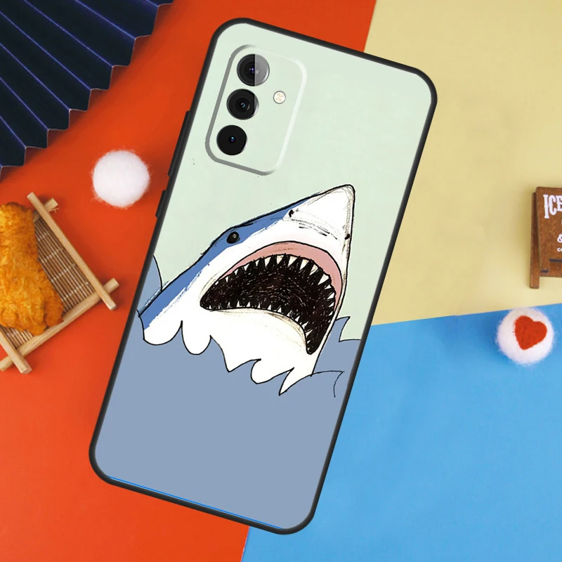 Cartoon Shark Case For Samsung Galaxy A52 A32 A12 A53 A33 A23 A13 A54 A34 A14 A51 A15 A25 A35 A55 Cover