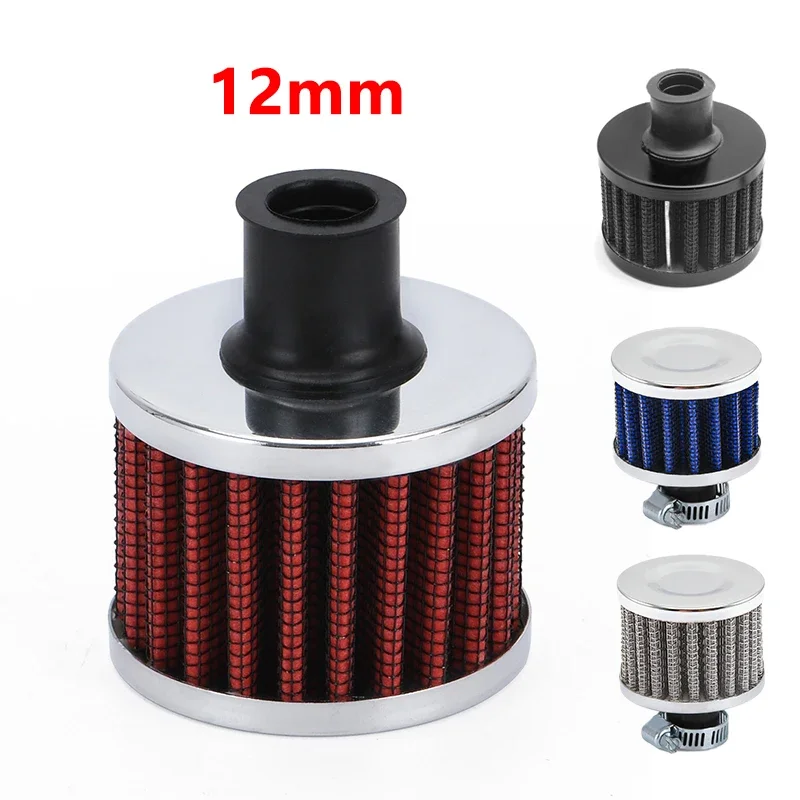 

12mm Air Filter Motorcycle Mini Filter Breather High Flow Air Intake Turbo Crankcase Vent Cover Performance Filter for Car Moto