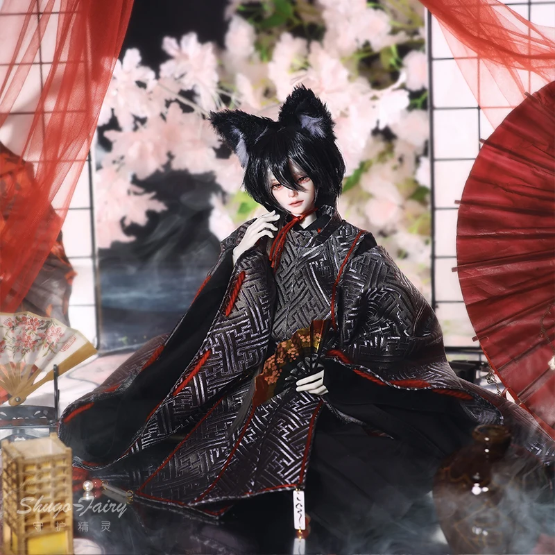 Bjd Boy Aoki Aoki Ritsu Bambola SD mobile a quattro snodi Nuovo prodotto personalizzato ufficiale Maschera di volpe Regalo di festival in stile giapponese