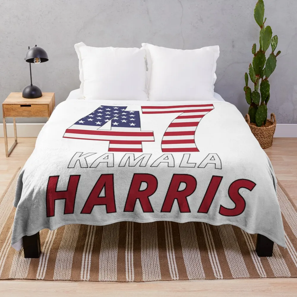 Kamala Harris 47 President Throw Blanket Luxury Thicken Soft Blankets