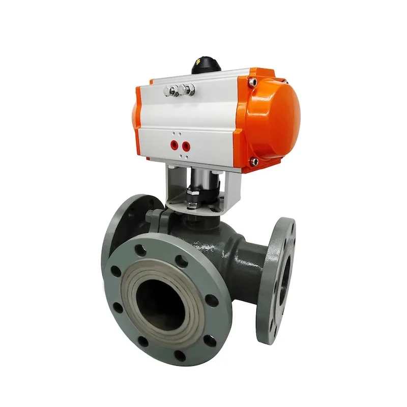 Q644F-16C Cast Steel 25 Pneumatic 32 Tee 40 Flange 50 Ball Valve L/T Type Cross over Valve 65 Splite-Flow Valve