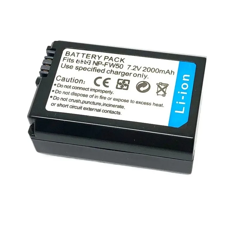 

NP-FW50 7.2V 2000mAh Camera Battery +Charger For NEX-3 a7R a7S NEX-7 A7 7R II 2 RX10 5R F3 D a6500 a6300 a6000 a5000