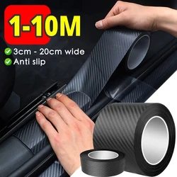 1-20m Nano Carbon Fiber Car 3D Tape Sticker Door Mirror Self Adhesive Paste Protector Strip DIY Protection Protective Waterproof
