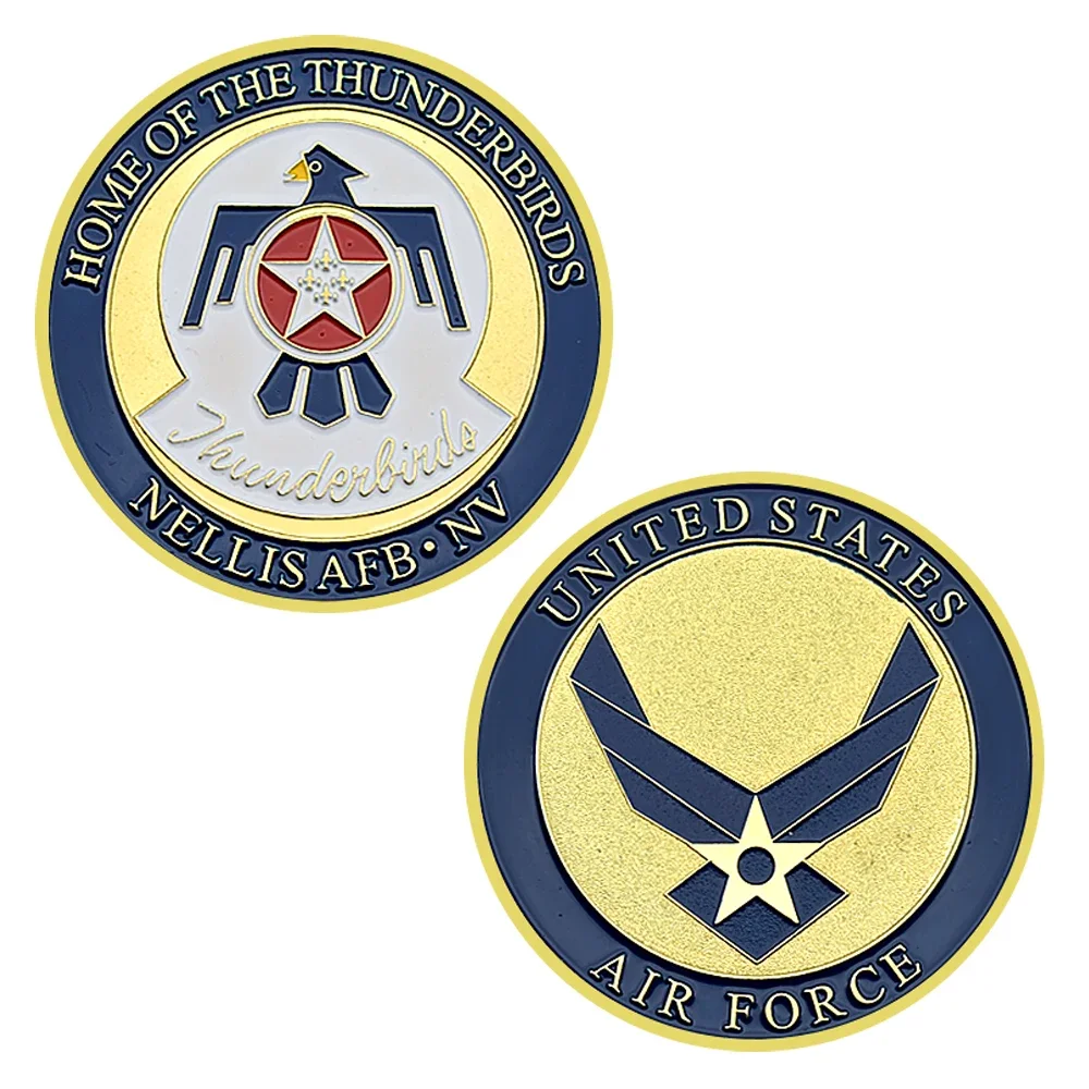 سلاح الجو الأمريكي منزل ثندربيردز تحدي عملة Nellis Afb · Nv الميدالية العسكرية مجموعة العملات التذكارية هدية #2