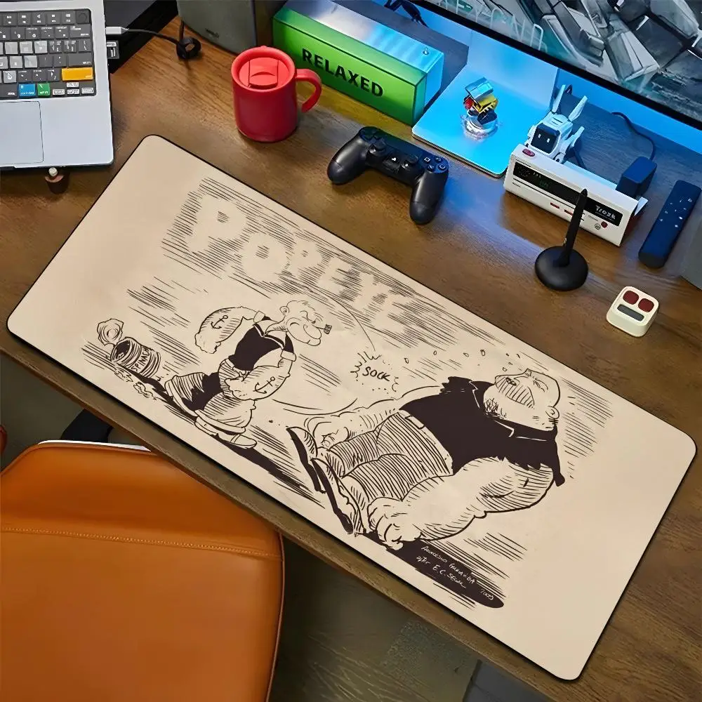 Popeye Spinach Mouse Pad Cartoon Lockedge Large Gaming Pad Computer Gamer Keyboard Mat Desk Mousepad PC Desk Pad