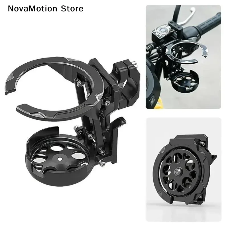 Motorcycle Cup Holder Water Bottle Bracket Portable Drink Holder Adjustable & Foldable Cup Carrier Easy to Install For Handlebar image 3