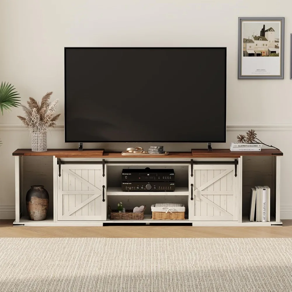 Supporto TV estensibile, centro di intrattenimento per TV 85 95 105 pollici, supporto TV con grande capacità di archiviazione e porta scorrevole