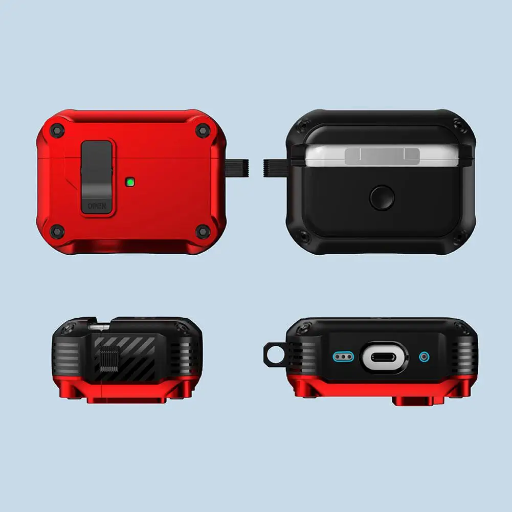 High-strength PC Flexible TPU Protective Case For AirPods Pro 3 Protective Case Perfect Fit Shockproof Hook Protective Case