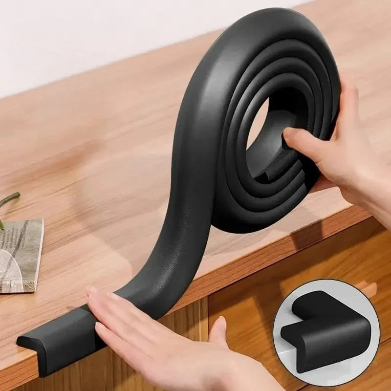 1PC 2M Black and White Anti-collision Strips Furniture Corner Anti-collision Strips Office Desks Furniture Table Products