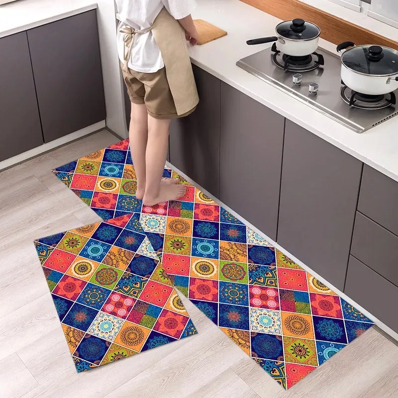 سجادة VIKAMA على الطراز البوهيمي لغرفة النوم وغرفة المعيشة وقاعة المدخل ممسحة ناعمة ومريحة لديكور المنزل