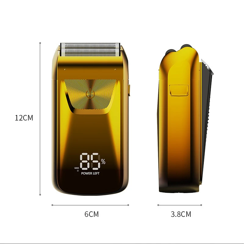 Intelligent digital display electric shaver full body washable high power rechargeable metal reciprocating beard shaver
