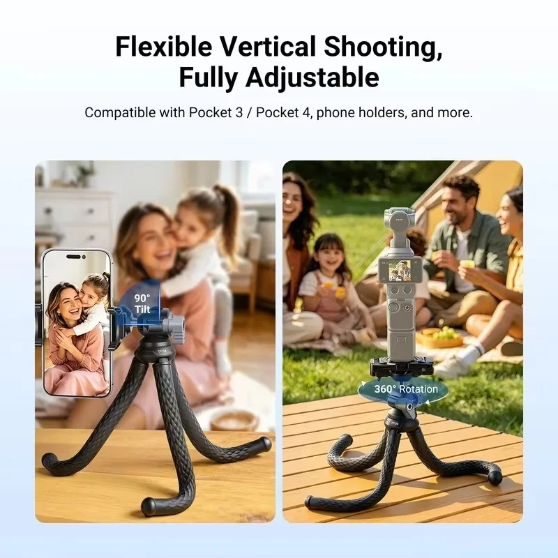 Neewer TP34 Flexible Octopus Tripod Stand Smartphone Selfie Stick With Phone Clip For Mobile Phone Action Camera Photography