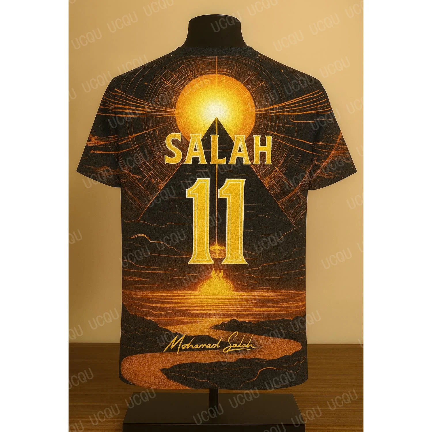 صلاح 11 الهرم مصر الثقافة التوقيع الطبعة AI تصميم كرة القدم جيرسي الرجال قميص كرة القدم الخاص التدريب مروحة الأعلى