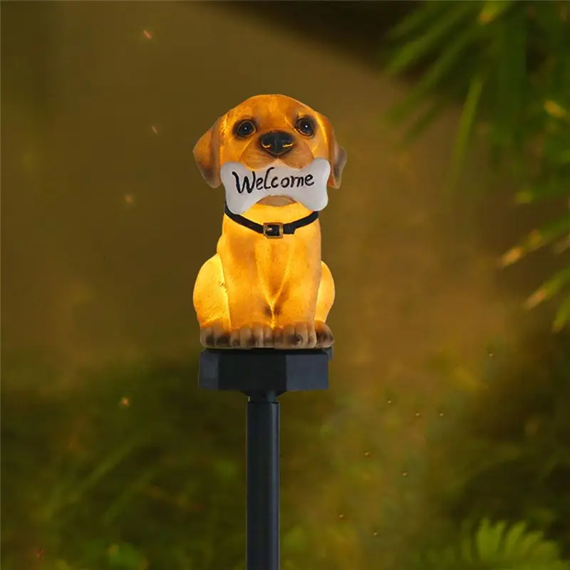 A44Z-Puppy Solar Lawn Garden Ambience Lamp Outdoor Courtyard Ground-Inserted Landscape Decorative Lamp