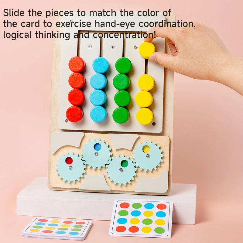 Montessori Giocattoli in legno Bambini Colore Forma Corrispondenza Cognizione Gioco di apprendimento Giocattoli Attività di formazione Giocattoli di coordinazione occhio-mano