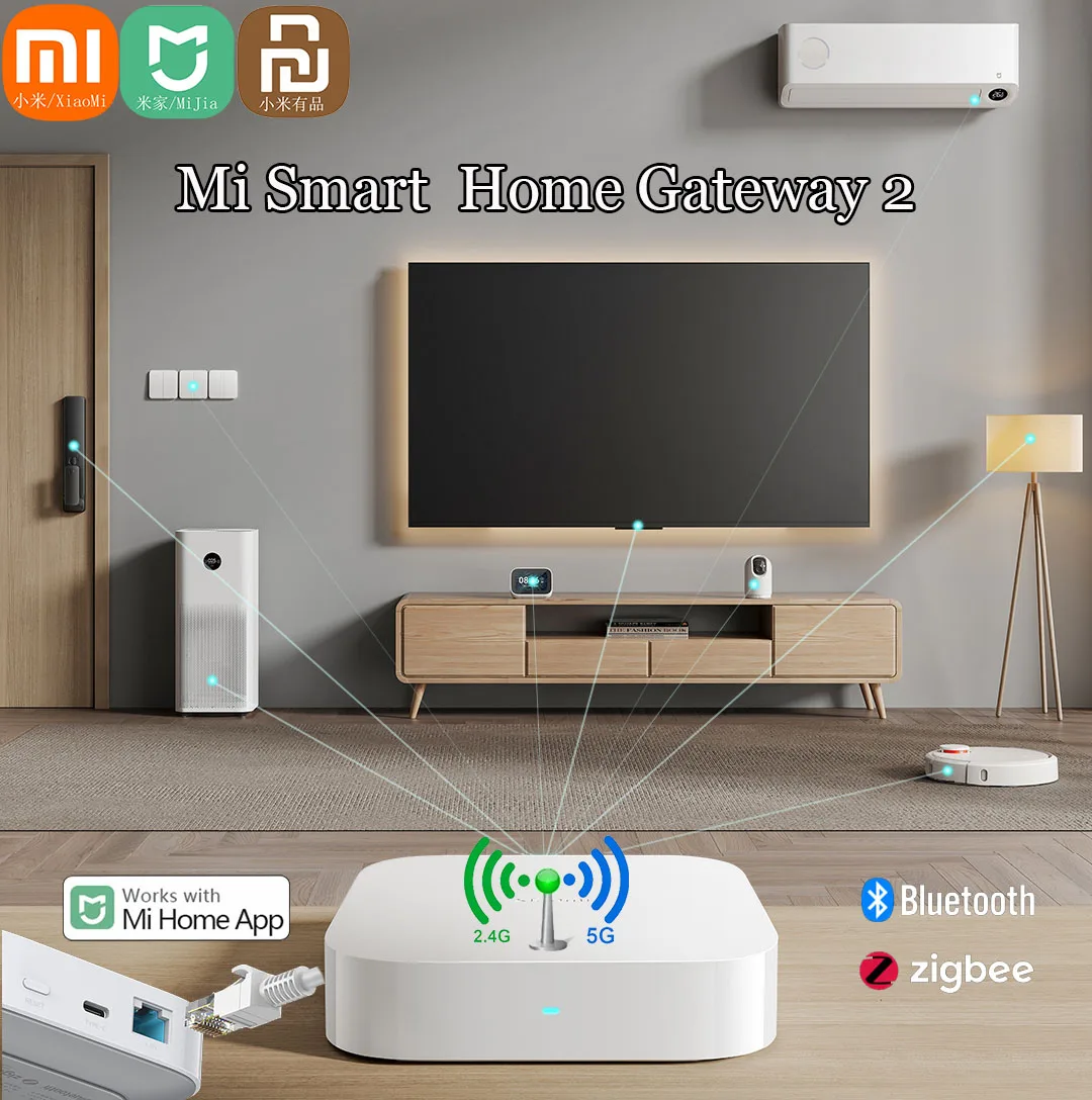 Originale Xiaomi Mijia Smart Home Hub Gateway Intelligent Multimode zigbe3.0 Bluetooth Mesh funziona con l\'app Mijia Type-C 128MB