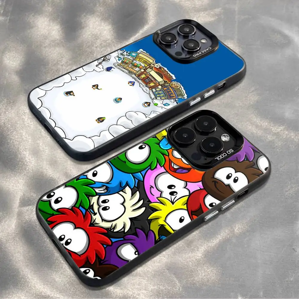 

Game Club P-Penguin Phone Case For iPhone 16,15,14,13,12,11,Mini,Pro,MAX,plus,Black Matte Shockproof Cover
