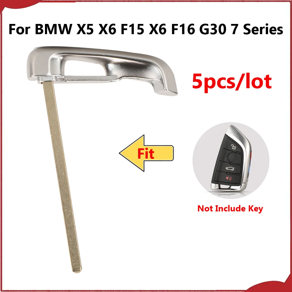 Jingyuqin New 5pcs Knife Card Style Smart Remote Car Key Blade For BMW X5 X6 F15 F16 G30 7 Series G11 X1 F48 F39 Uncut Blank