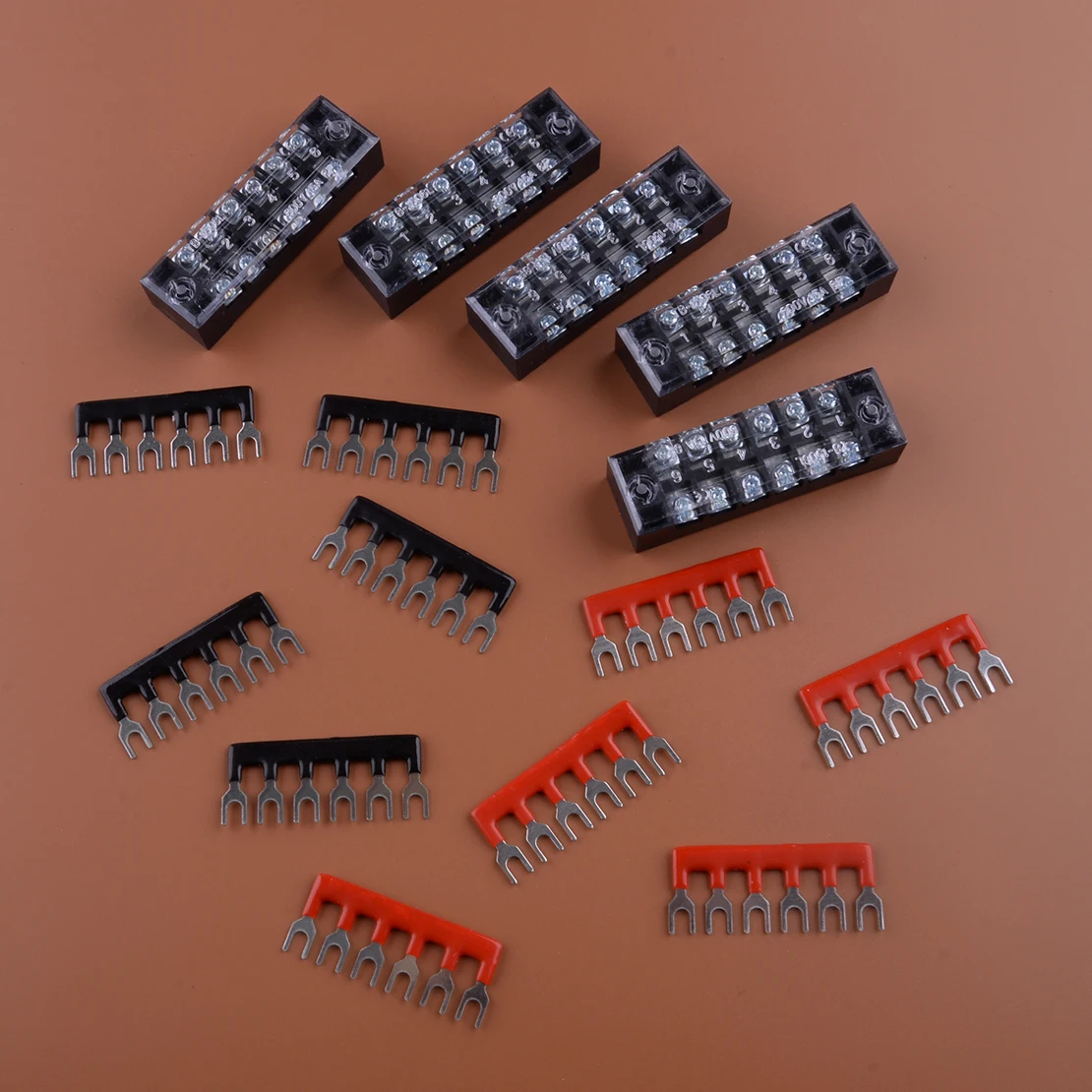 

5 комплектов, 15 А, 600 В, автомобильная морская шина распределения электроэнергии, двухрядная 6-позиционная клеммная колодка, замена барьерной полосы