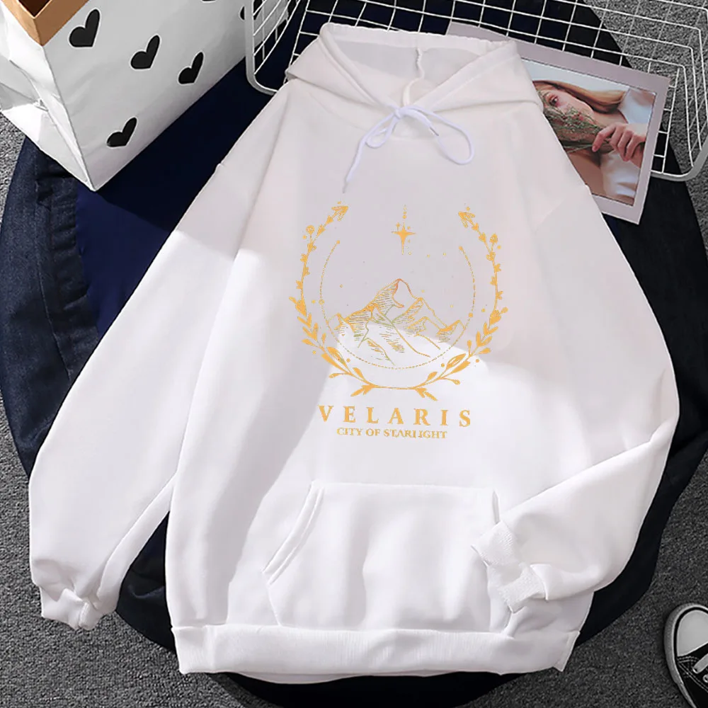 ACOTAR Velaris Printing Sweatshirts Graphic Hoodies Vintage Casual Clothing Male/female Winter Sudaderas Fleece O-neck Pullovers