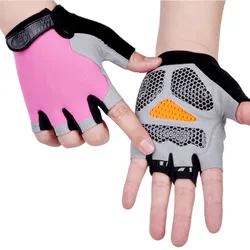 Guantes de gimnasio con mancuernas para hombre y mujer, manoplas antideslizantes transpirables de medio dedo para levantamiento de pesas, entrenamiento deportivo, ciclismo