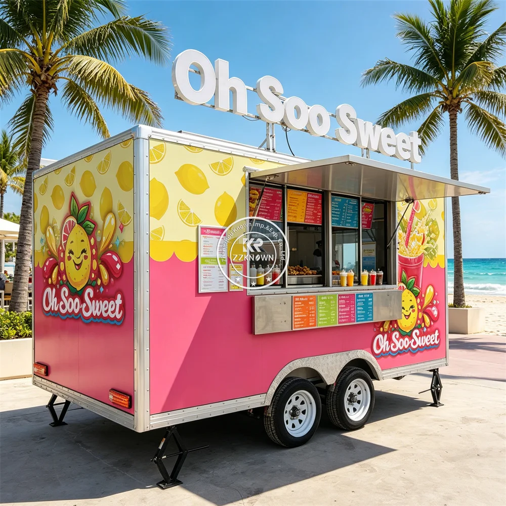 

Custom Mobile Barbecue Trailer Food Truck Ice Cream Cart Concession Trailer Street Fast Food Truck Trailer Fully Equipped
