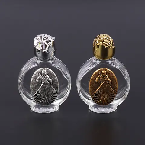 1pc new glass 22Types Of Holy Water Jesus Bottle Religious Cross Bottle Christian Virgin Sculpture Bottle Holy Water Bottle