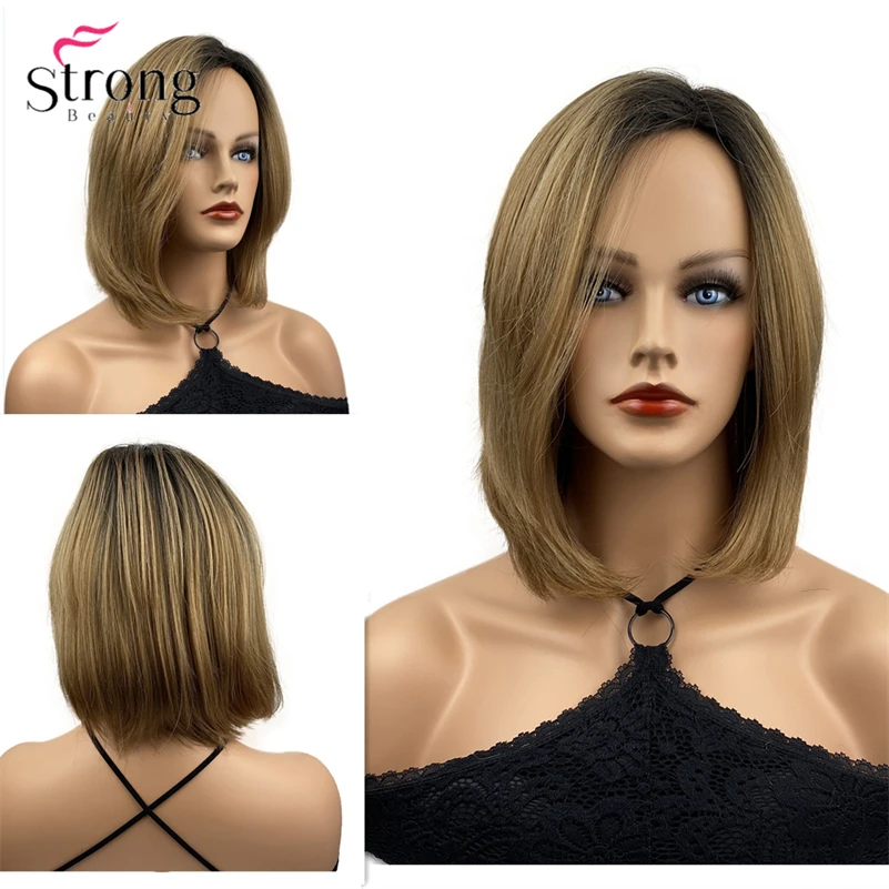 StrongBeauty Short Black Curly Full Synthetic Wig for Women mix order