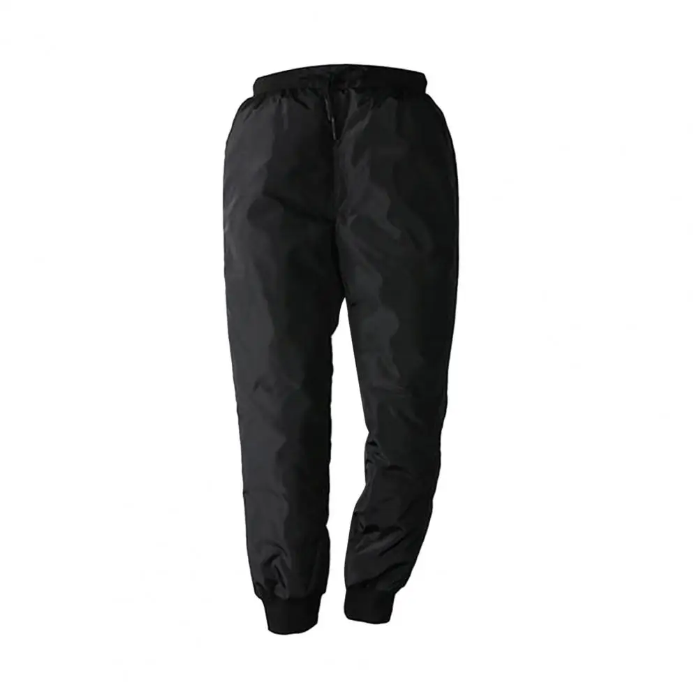 Pantalones acolchados de cintura elástica para hombre, pantalón Cálido impermeable a prueba de viento para exteriores, para padres de mediana edad, talla grande, Invierno