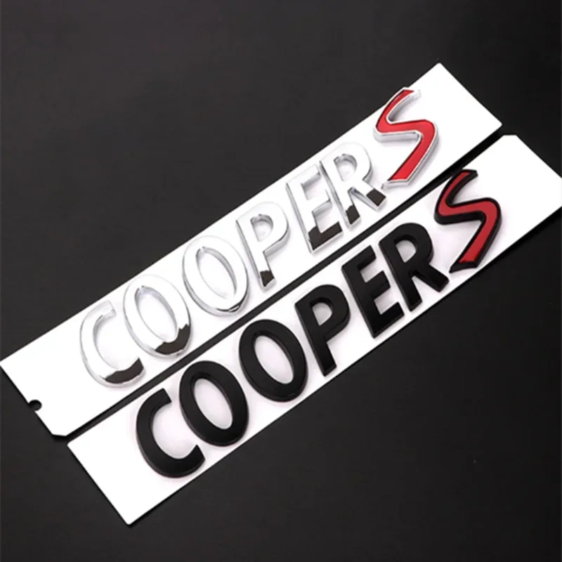 

3D ABS Black Chrome Car Letters Rear Trunk Logo Emblem Badge Sticker For Mini Cooper S R53 R56 R60 F56 Auto Exterior Accessories