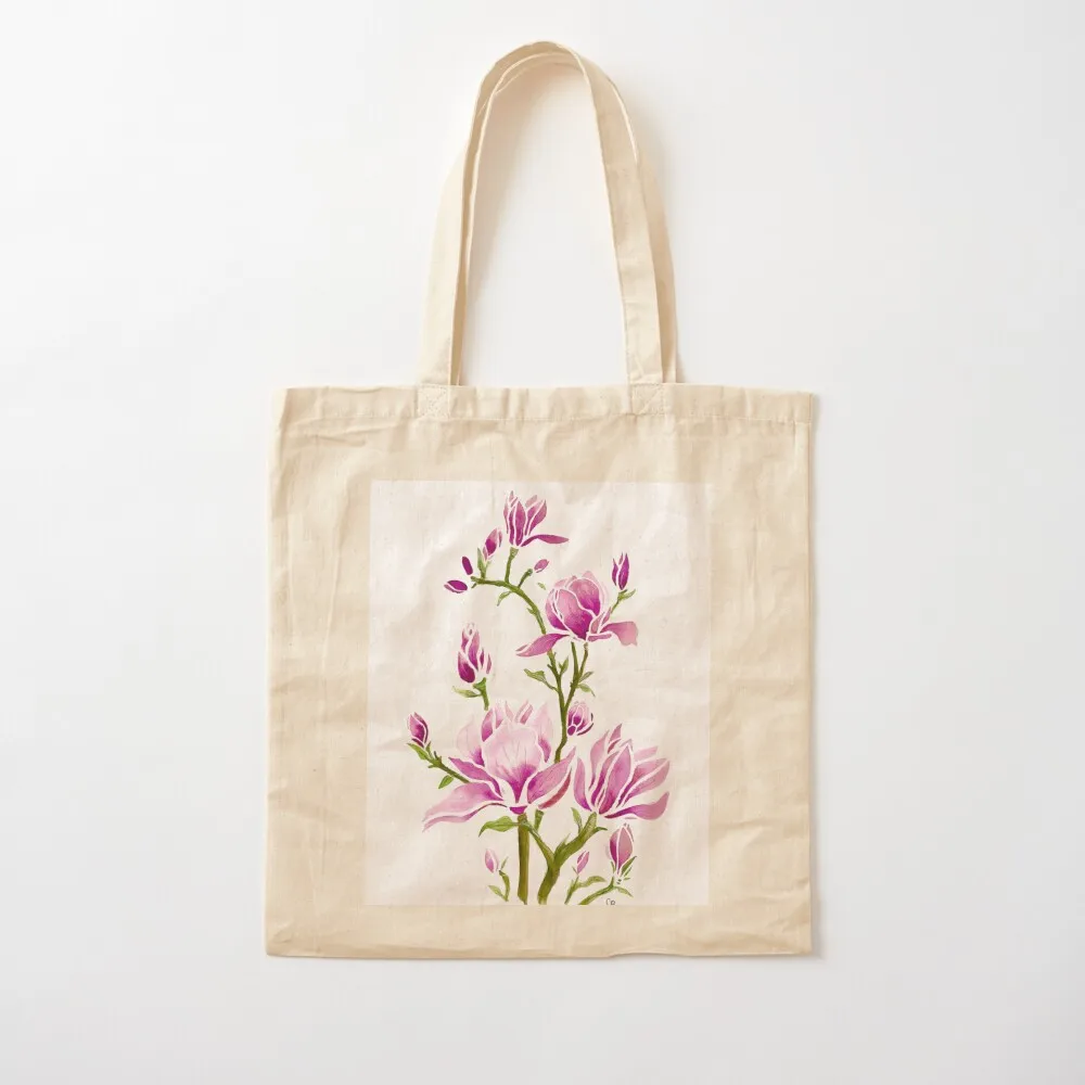 

Pink Magnolia Tote Bag supermarket folding bag shoping bag Big women Canvas Tote