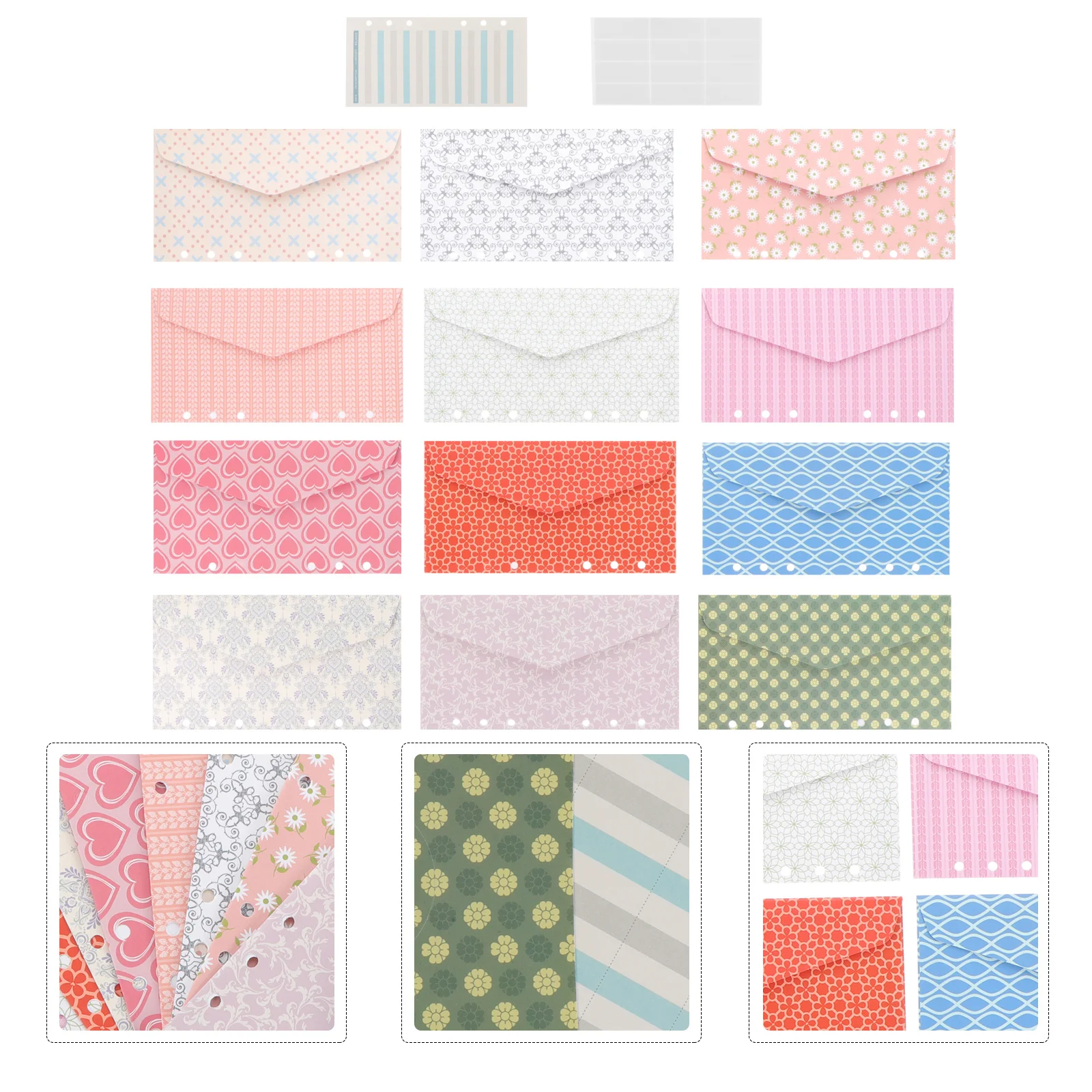 1Set Money Envelopes for Budgeting Strong Paper Material Secure Storage for Control Budgeting Record Envelope Kit