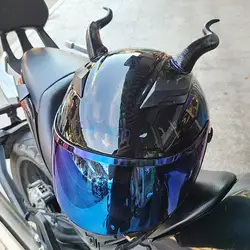 Decoración de casco eléctrico de motocicleta con personalidad creativa, accesorios de cuernos, pegatinas de Cosplay, estilo de Diablo, N9H8