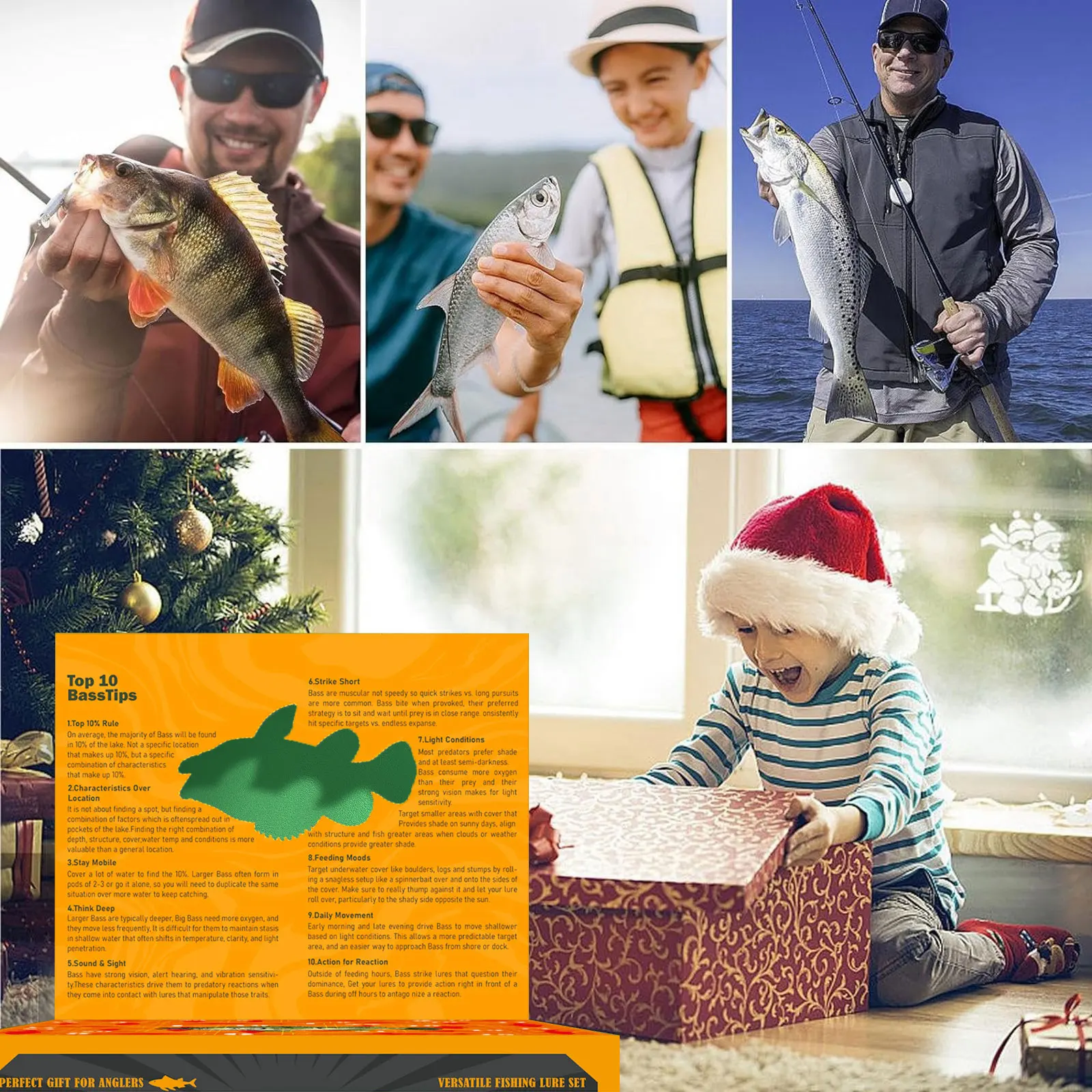 Timer produktywności Kalendarz Adwentowy Wizualny 2025 Kalendarz Adwentowy dla Dorosłych z Motywem Wędkarskim Prezenty Wędkarskie dla Mężczyzn Nastolatków Zegar Treningowy Przenośny