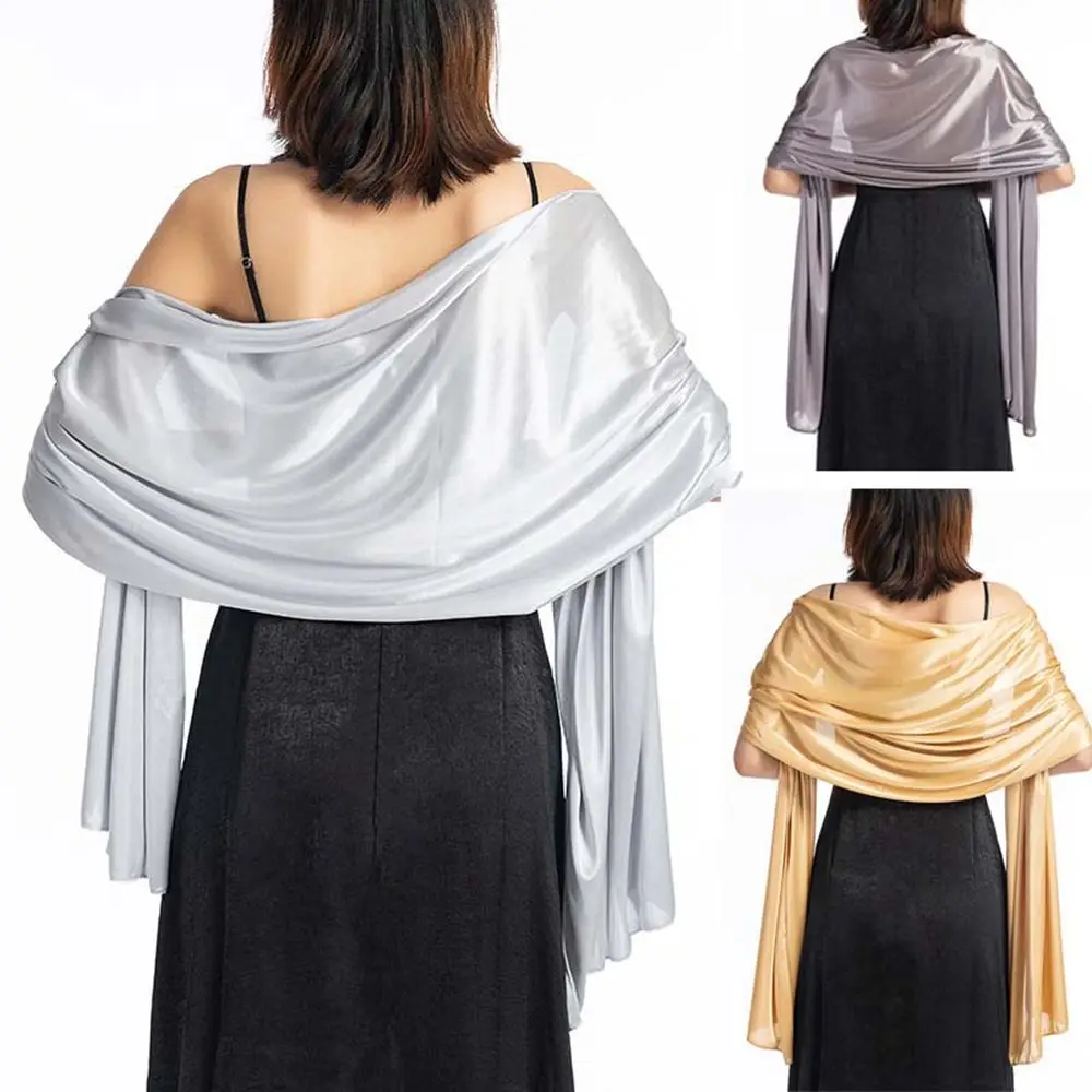 

Scarf Accessories Large Shawl Weddings Evening Dress Wraps French Satin Shawl Silk Scarf Female Shawl Korean Style Scarves