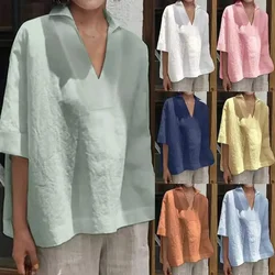 Tops Casual Cotton Summer Tshirts Women Clothing Elegant Fashion Clothes Streetwear V-Neck Tees Shirts for Women Bastet