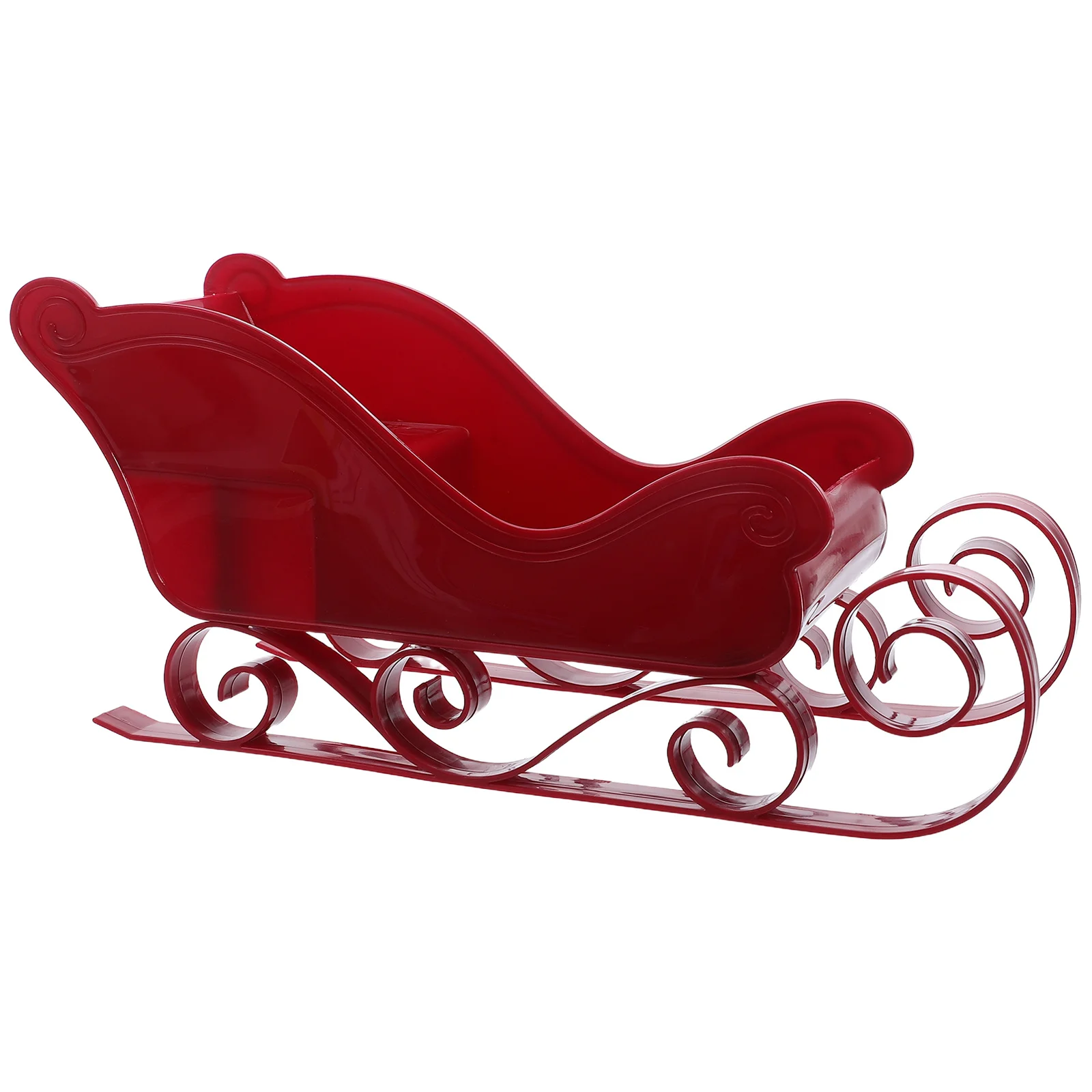 

Plastic Christmas Sleigh Ornament Small Miniature Hanging Sleigh Charm Xmas Tree Decoration Party Photo Prop Decor