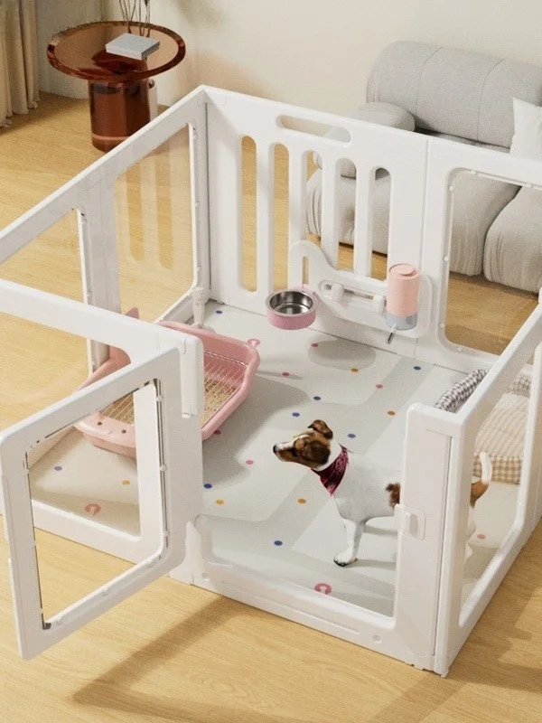 recinto-per-cani-in-acrilico-panoramico-e-componibile-per-uso-domestico-cuccia-per-cani-di-piccola-taglia-con-una-stanza-singola-un-soggiorno-e-un-bagno