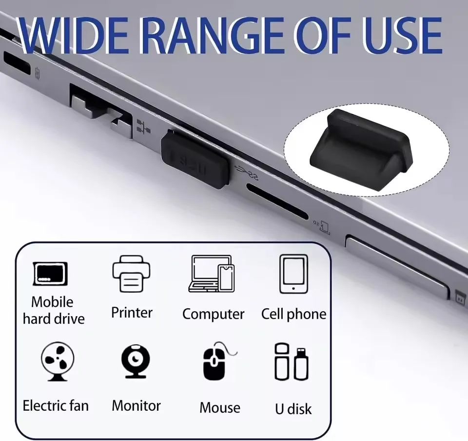 Dust Plug for USB -A Charger Port Cover Cap Female Jack Universal Silicone Dustproof USB-A Ports Protector PC Notebook Laptop view 3