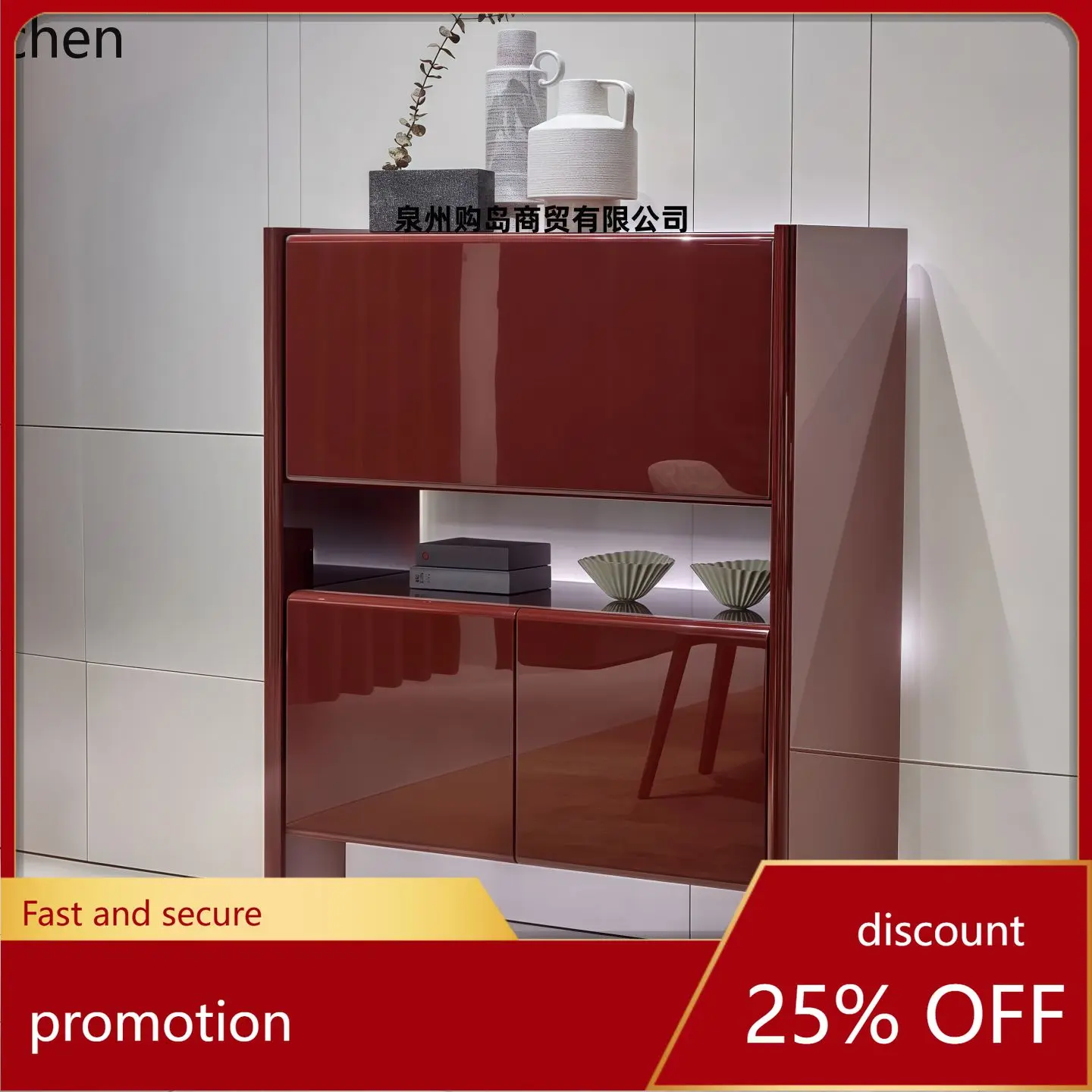 

HXL Minimalist Lacquer Entrance Cabinet Entryway Storage Wall-Mounted Sideboard High Cabinet Wine Cabinet