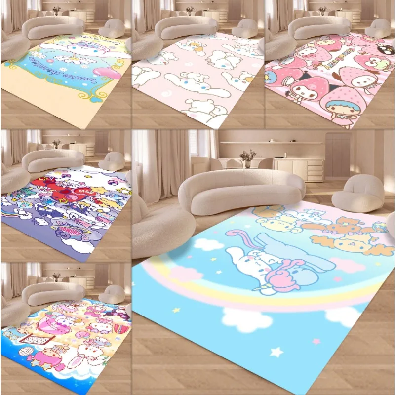 

MINISO Disney Sanrio Kawaii Cinnamoroll Carpet for Living Room Bedroom Kid's Room Home Decor Pink Room Decor Area Rug Mat 만화